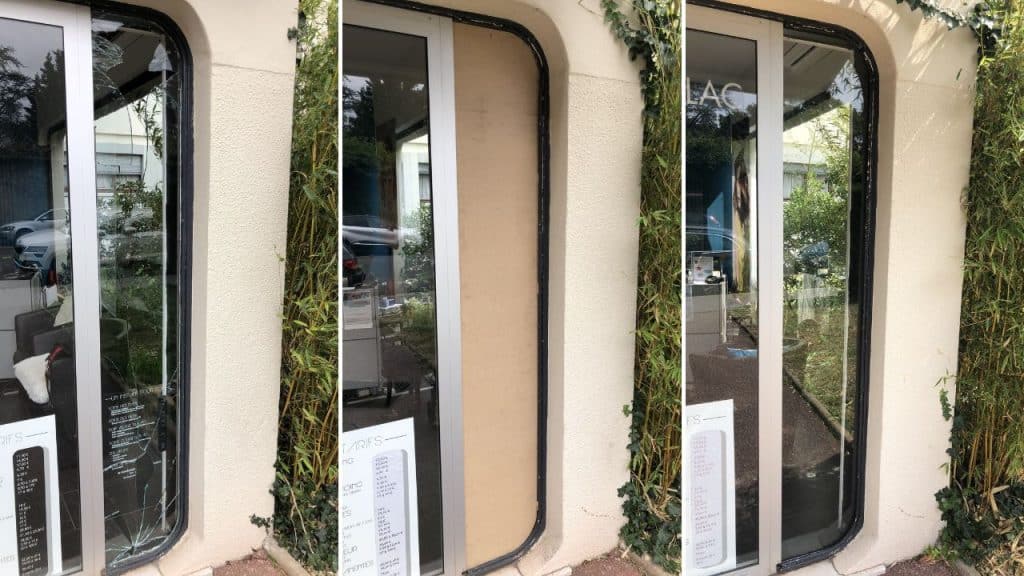 Remplacement de vitrine à Lyon 5 - salon de coiffure